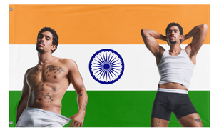 A mockup of the custom flag 'Bad Bunny Flag' on a white background