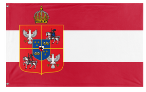 A mockup of the custom flag 'Silverland commonwealth flag' on a white background