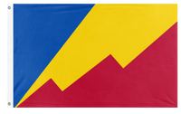 A mockup of the custom flag 'Boulder CO flag' on a white background