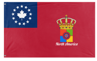 A mockup of the custom flag 'North American Crown Handle flag' on a white background