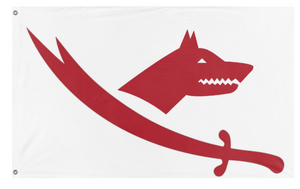 A mockup of the custom flag 'Turkoman-Alevi flag' on a white background