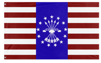 A mockup of the custom flag 'Falangist USA Flag' on a white background