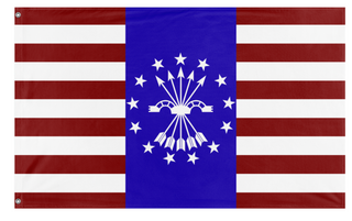 A mockup of the custom flag 'Falangist USA Flag' on a white background
