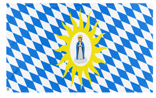 A mockup of the custom flag 'Catholic League flag' on a white background
