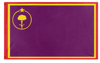 A mockup of the custom flag 'Utopian socialism Tomsk flag' on a white background
