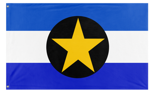 A mockup of the custom flag 'Republic Of Lorania flag' on a white background