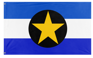 A mockup of the custom flag 'Republic Of Lorania flag' on a white background