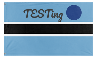 A mockup of the custom flag 'test flag' on a white background