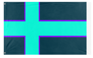 A mockup of the custom flag 'Spring grove scandinavia flag' on a white background
