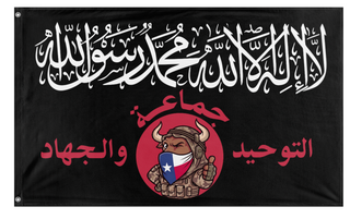 A mockup of the custom flag 'Islamic State of Texas flag' on a white background