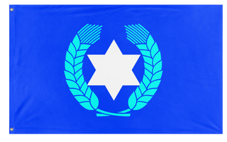 A mockup of the custom flag 'New Israeli flag' on a white background