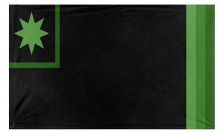 A mockup of the custom flag 'NightcadianSWColonies flag' on a white background