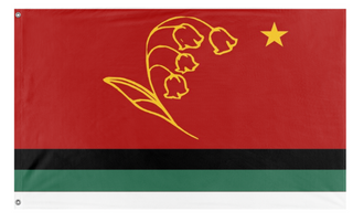 A mockup of the custom flag 'Valleyism flag' on a white background