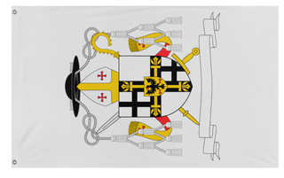 A mockup of the custom flag 'Grand Master of the Teutonic Order flag' on a white background
