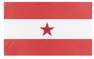 A mockup of the custom flag 'Communist Austria flag' on a white background