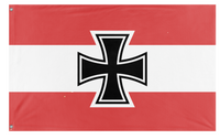 A mockup of the custom flag 'Austrian flag' on a white background
