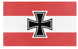 A mockup of the custom flag 'Austrian flag' on a white background