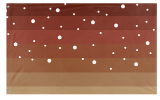 A mockup of the custom flag 'Fawngender Pride flag' on a white background