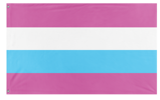 A mockup of the custom flag 'Femboy Clique flag' on a white background