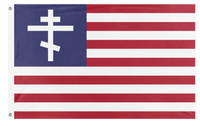 A mockup of the custom flag 'OrthodoxAmerican flag' on a white background