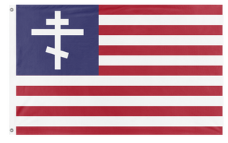 A mockup of the custom flag 'OrthodoxAmerican flag' on a white background