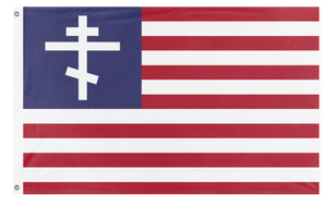 A mockup of the custom flag 'OrthodoxAmerican flag' on a white background