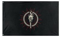 A mockup of the custom flag 'veritas victrix flag' on a white background