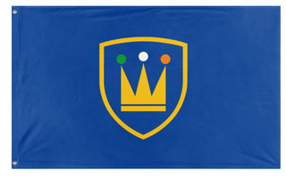 A mockup of the custom flag 'The Royal Irish Armed Forces flag' on a white background