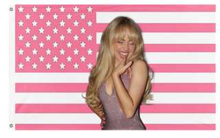 A mockup of the custom flag 'Sabrina Flag' on a white background