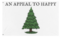 A mockup of the custom flag 'An Appeal to Happy flag' on a white background