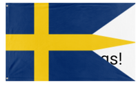 A mockup of the custom flag 'Historical Swedish flag' on a white background