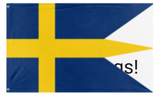 A mockup of the custom flag 'Historical Swedish flag' on a white background