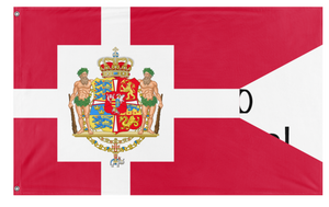 A mockup of the custom flag 'Historical Royal Danish flag' on a white background