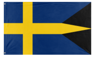A mockup of the custom flag 'Historical Swedish flag' on a white background