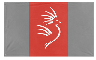 A mockup of the custom flag 'Espoir Caledonien flag' on a white background