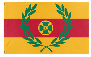A mockup of the custom flag 'A flag' on a white background