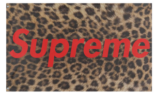 A mockup of the custom flag 'supleapord flag' on a white background