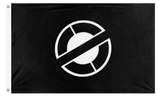 A mockup of the custom flag 'Mulatto Front' on a white background