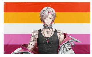 A mockup of the custom flag 'Liron LesbianHeart flag' on a white background