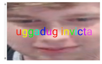 A mockup of the custom flag 'uggadug flag' on a white background