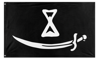 A mockup of the custom flag 'Breakaway flag' on a white background
