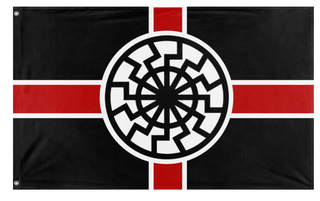 A mockup of the custom flag 'Sun flag' on a white background