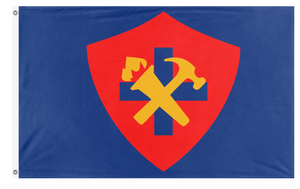 A mockup of the custom flag 'impco paz brazil flag' on a white background