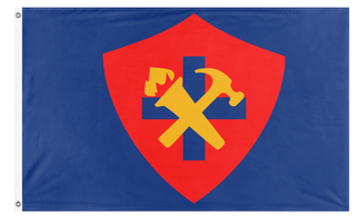A mockup of the custom flag 'impco paz brazil flag' on a white background