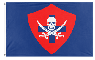 A mockup of the custom flag '11 flag' on a white background