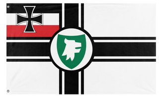 A mockup of the custom flag '30 flag' on a white background