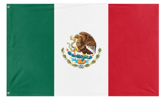 A mockup of the custom flag 'Mexico flag' on a white background