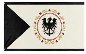 A mockup of the custom flag 'Iron legion flag' on a white background