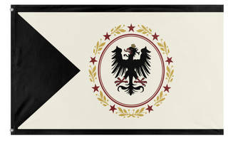 A mockup of the custom flag 'Iron legion flag' on a white background