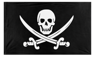 A mockup of the custom flag 'JollyRoger flag' on a white background